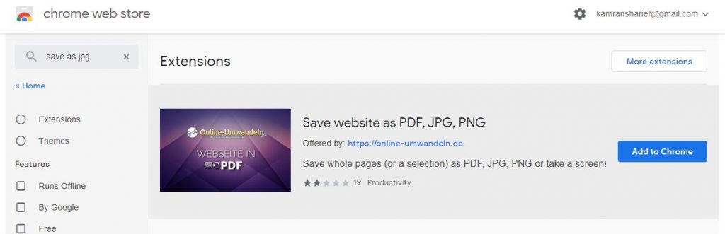 Image Result Google Chrome Extension Save as JPG